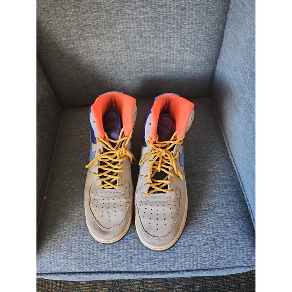 Nike Air Force 1 High in Wolf Grey, Deep Royal Blue & Pink Sneakers Size 10 - Picture 5 of 8